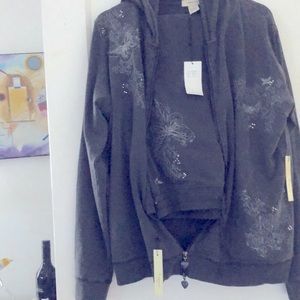 PLUS-NWT VERTIGO washed black jogger jacket sz 2x